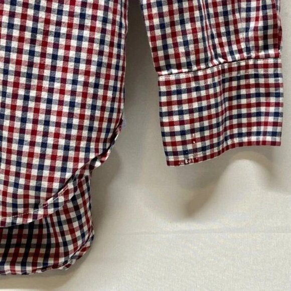 Tommy Hilfiger Shirt Men's Small Red White Blue Plaid Long Sleeve Button Up EUC - Picture 7 of 13